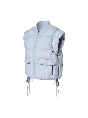 シャーリング入り ボリューム 中綿 ベスト