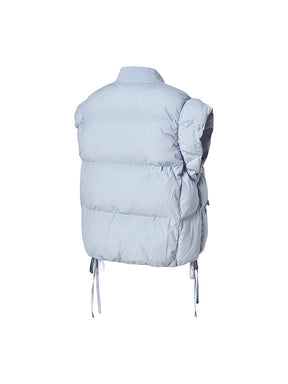 シャーリング入り ボリューム 中綿 ベスト