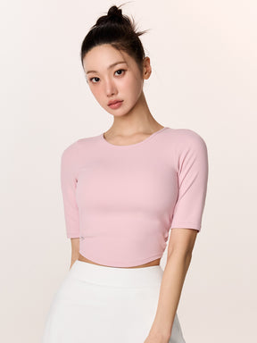 BLACK LABEL シグネチャー パワーライズ 背中開き 5分袖 ブラトップ