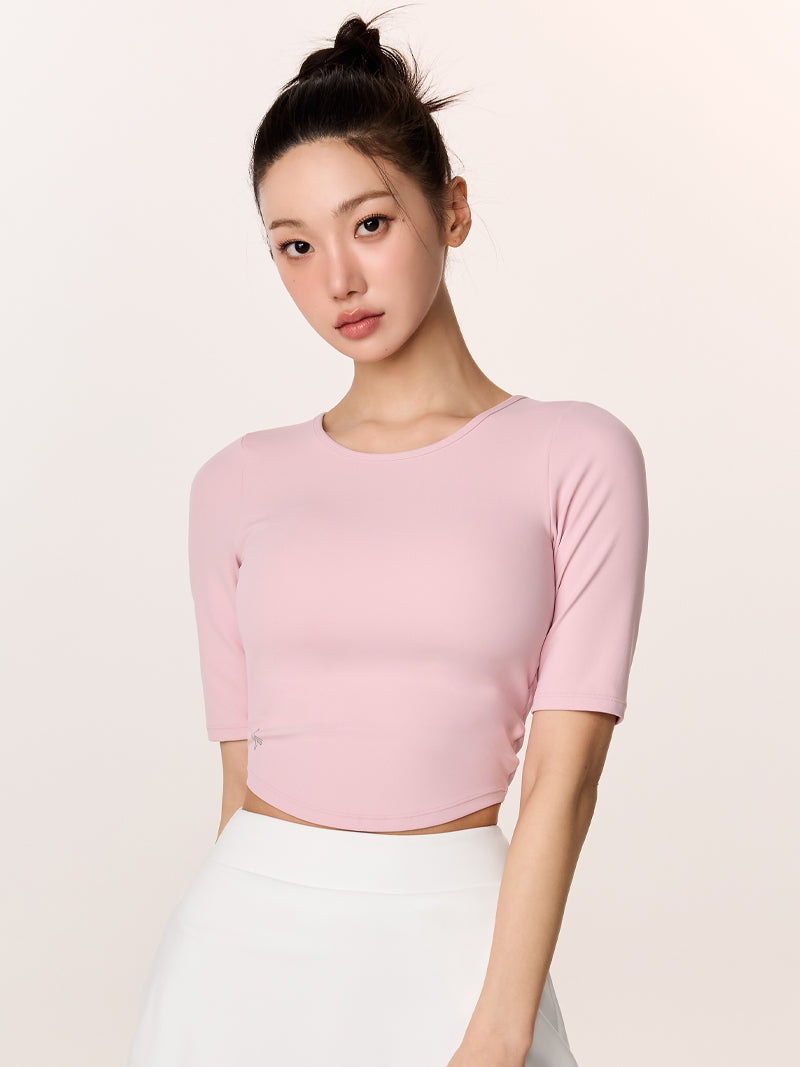 BLACK LABEL シグネチャー パワーライズ 背中開き 5分袖 ブラトップ