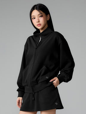 ソフトコットン ハイネック ジップアップ (単品)