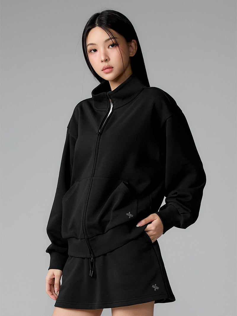 ソフトコットン ハイネック ジップアップ (単品)