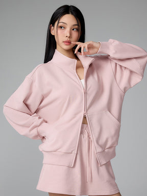 ソフトコットン ハイネック ジップアップ (単品)