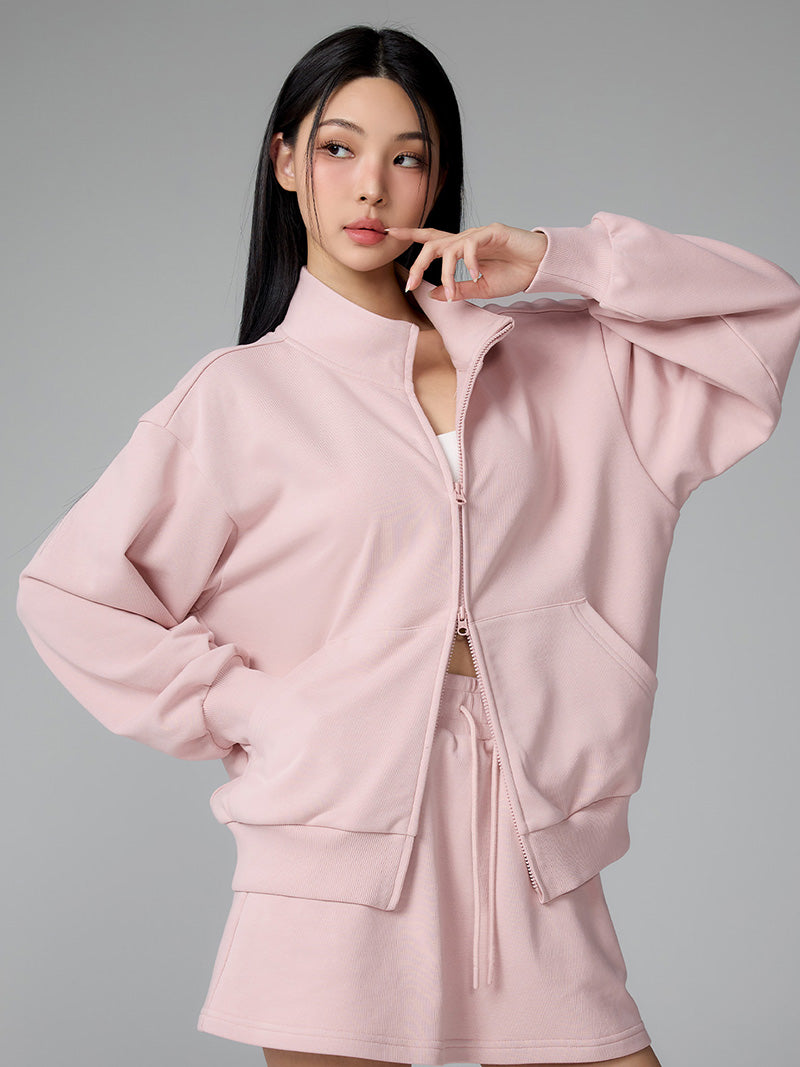 ソフトコットン ハイネック ジップアップ (単品)
