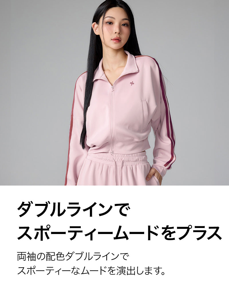 【SET】モア トラックライン ジップアップ & ワイドパンツ