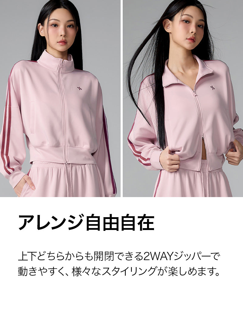 【SET】モア トラックライン ジップアップ & ワイドパンツ