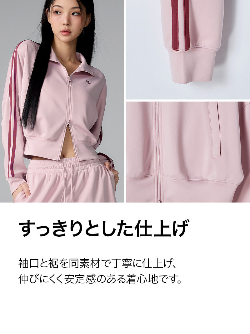 【SET】モア トラックライン ジップアップ & ワイドパンツ