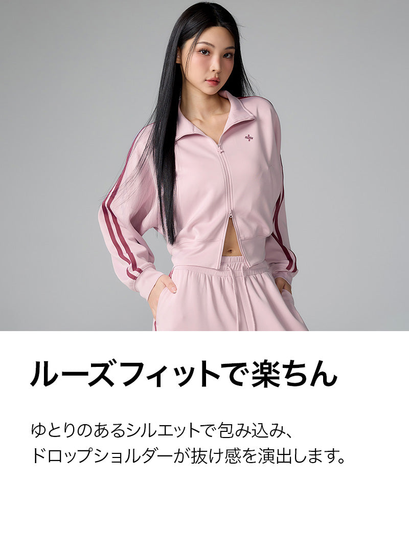 【SET】モア トラックライン ジップアップ & ワイドパンツ