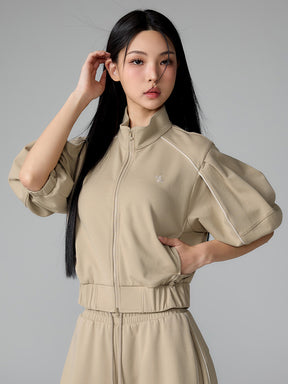 パイピングライン入り ハイネック ジップアップ (単品)