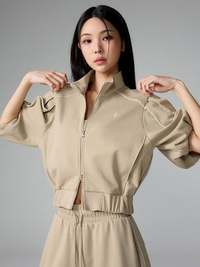 パイピングライン入り ハイネック ジップアップ (単品)