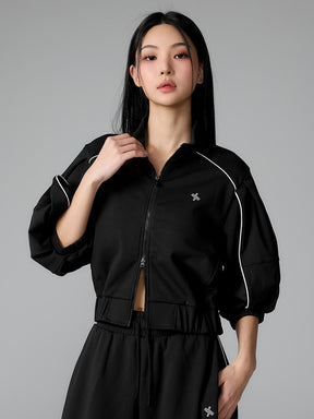 パイピングライン入り ハイネック ジップアップ (単品)