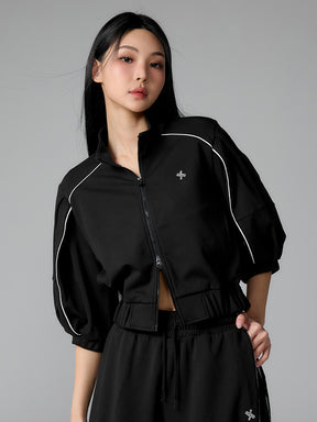 パイピングライン入り ハイネック ジップアップ (単品)