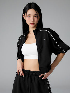 パイピングライン入り ハイネック ジップアップ (単品)