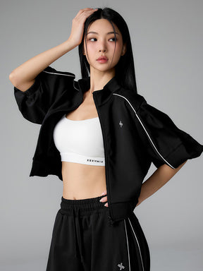 パイピングライン入り ハイネック ジップアップ (単品)