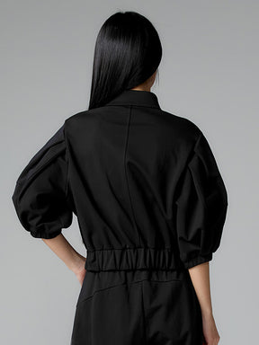 パイピングライン入り ハイネック ジップアップ (単品)