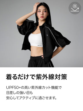 【SET】パイピングライン ジップアップ & ワイドパンツ