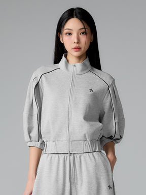 パイピングライン入り ハイネック ジップアップ (単品)