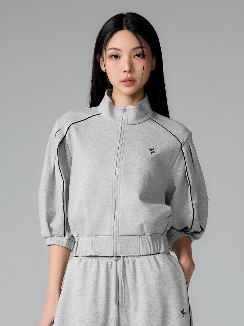 パイピングライン入り ハイネック ジップアップ (単品)