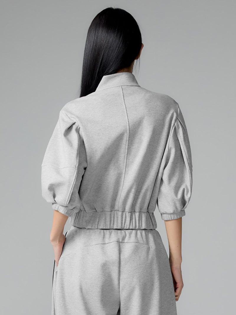 パイピングライン入り ハイネック ジップアップ (単品)