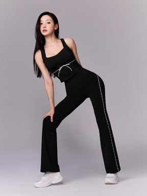 コンフォートファイン ロゴ入り パイピング フレアレギンス (単品)