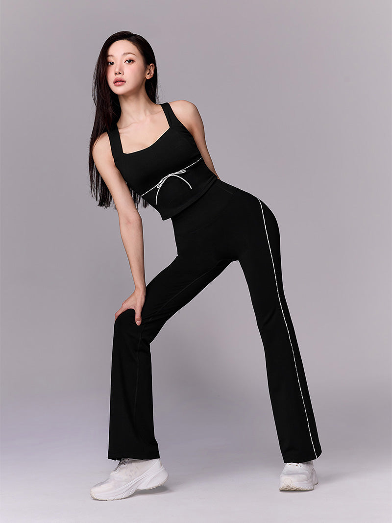 コンフォートファイン ロゴ入り パイピング フレアレギンス (単品)