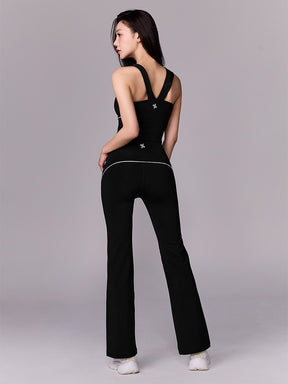 コンフォートファイン ロゴ入り パイピング フレアレギンス (単品)