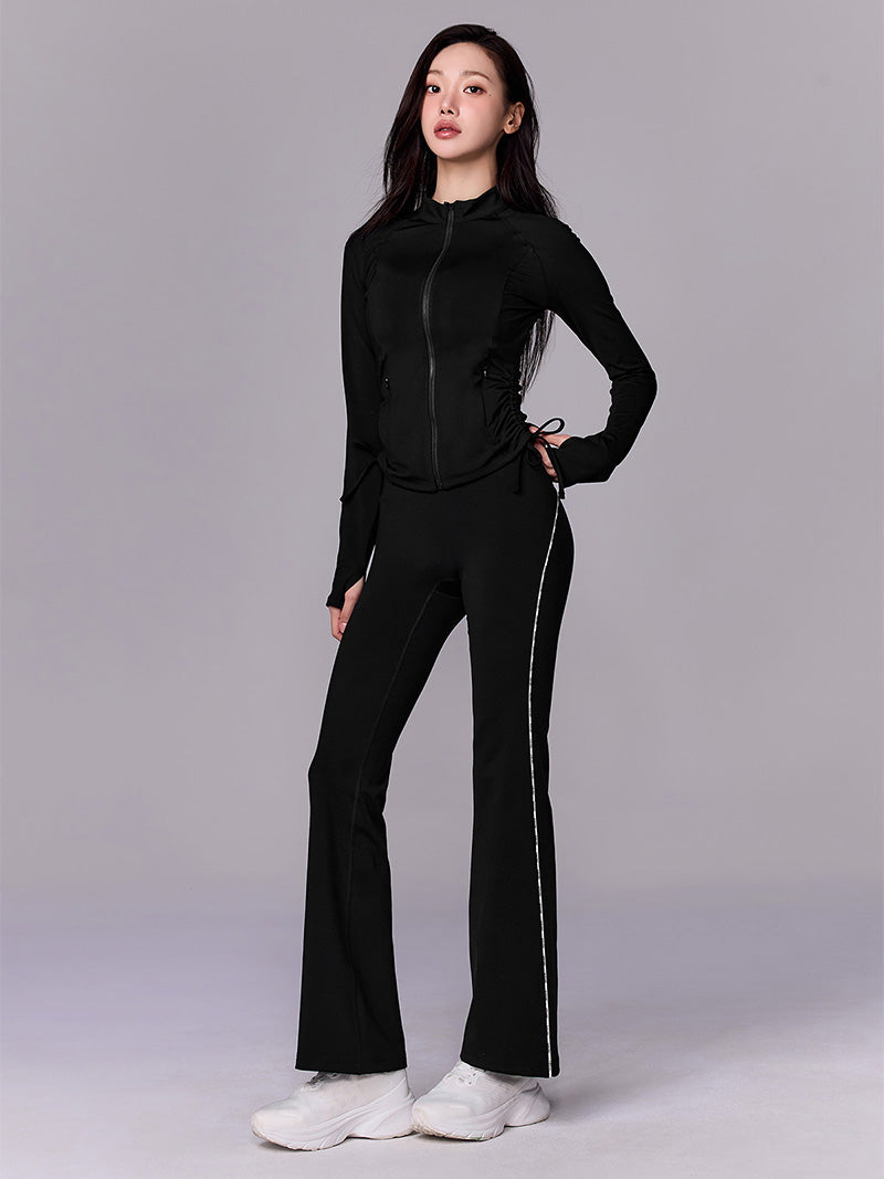 コンフォートファイン ロゴ入り パイピング フレアレギンス (単品)