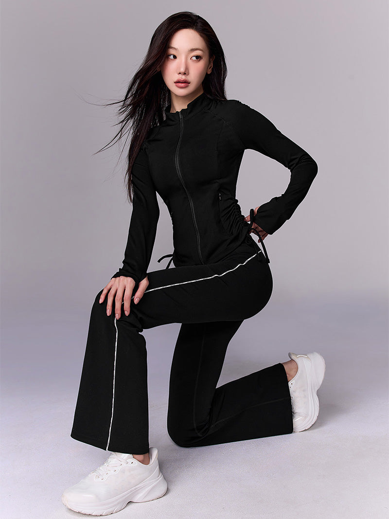 コンフォートファイン ロゴ入り パイピング フレアレギンス (単品)