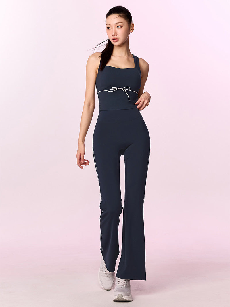 コンフォートファイン ロゴ入り パイピング フレアレギンス (単品)