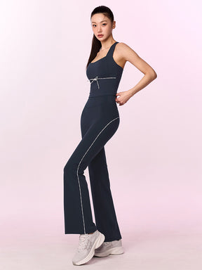 コンフォートファイン ロゴ入り パイピング フレアレギンス (単品)