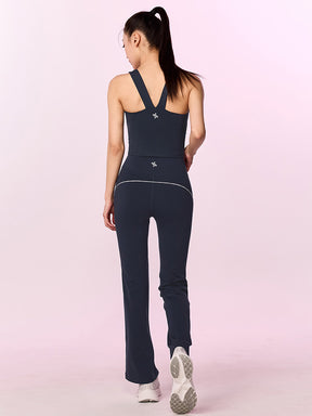 コンフォートファイン ロゴ入り パイピング フレアレギンス (単品)