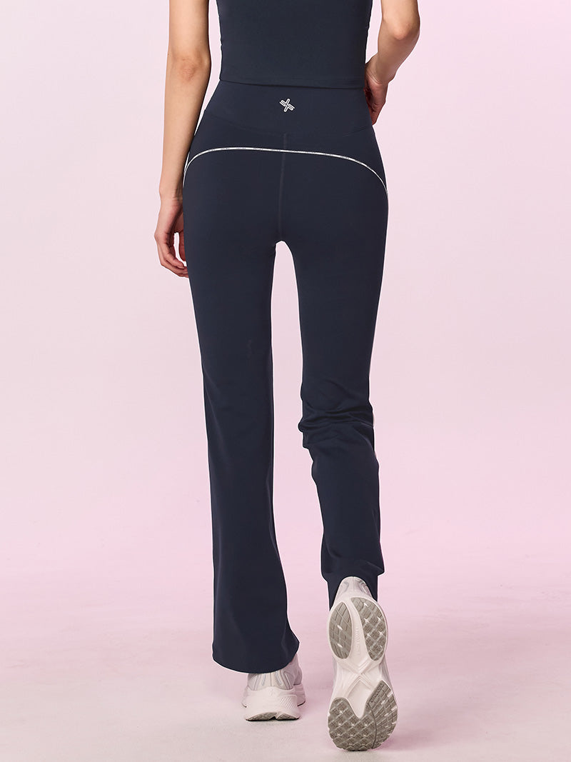 コンフォートファイン ロゴ入り パイピング フレアレギンス (単品)