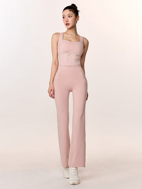 コンフォートファイン ロゴ入り パイピング フレアレギンス (単品)