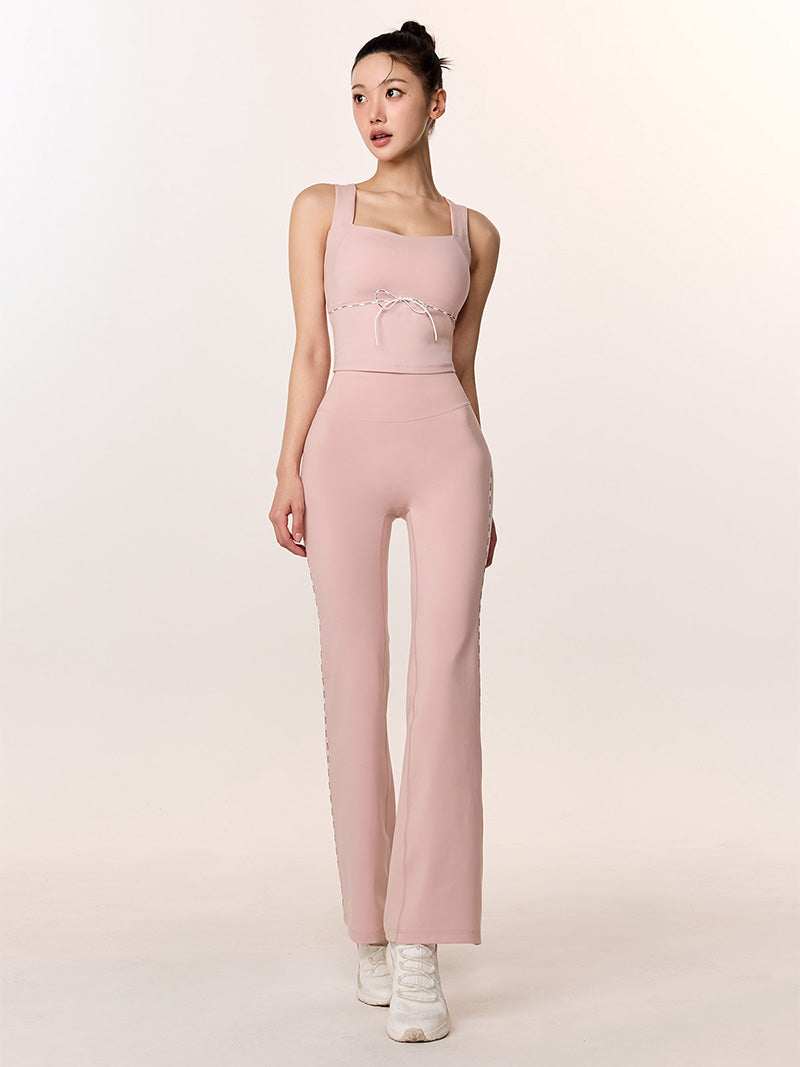 コンフォートファイン ロゴ入り パイピング フレアレギンス (単品)