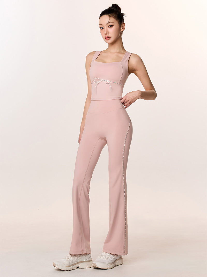 コンフォートファイン ロゴ入り パイピング フレアレギンス (単品)