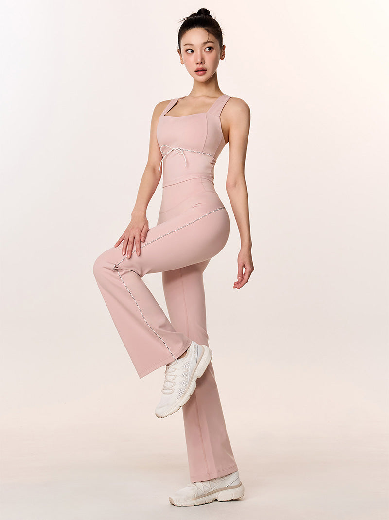 コンフォートファイン ロゴ入り パイピング フレアレギンス (単品)