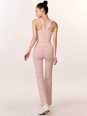 コンフォートファイン ロゴ入り パイピング フレアレギンス (単品)