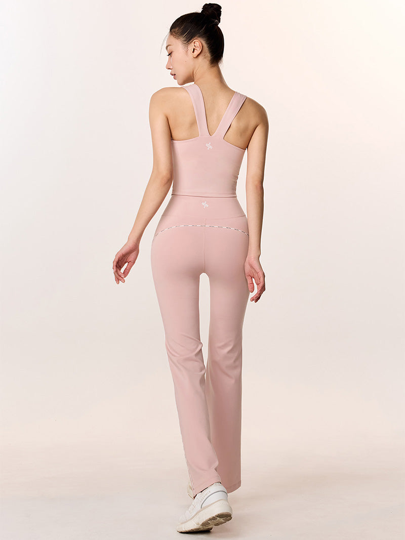 コンフォートファイン ロゴ入り パイピング フレアレギンス (単品)