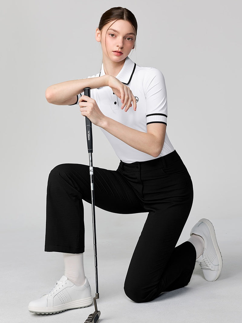 ライトテクスチャー フレアシルエットパンツ