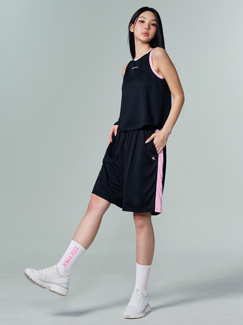 YOKOHAMA グレー メッシュユニフォーム XO メッシュ 配色ライン バミューダ パンツ