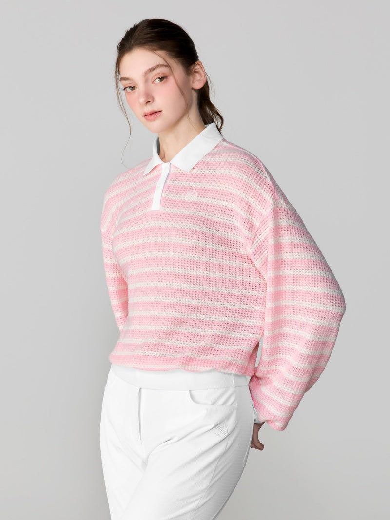 ボーダー ポロ 長袖