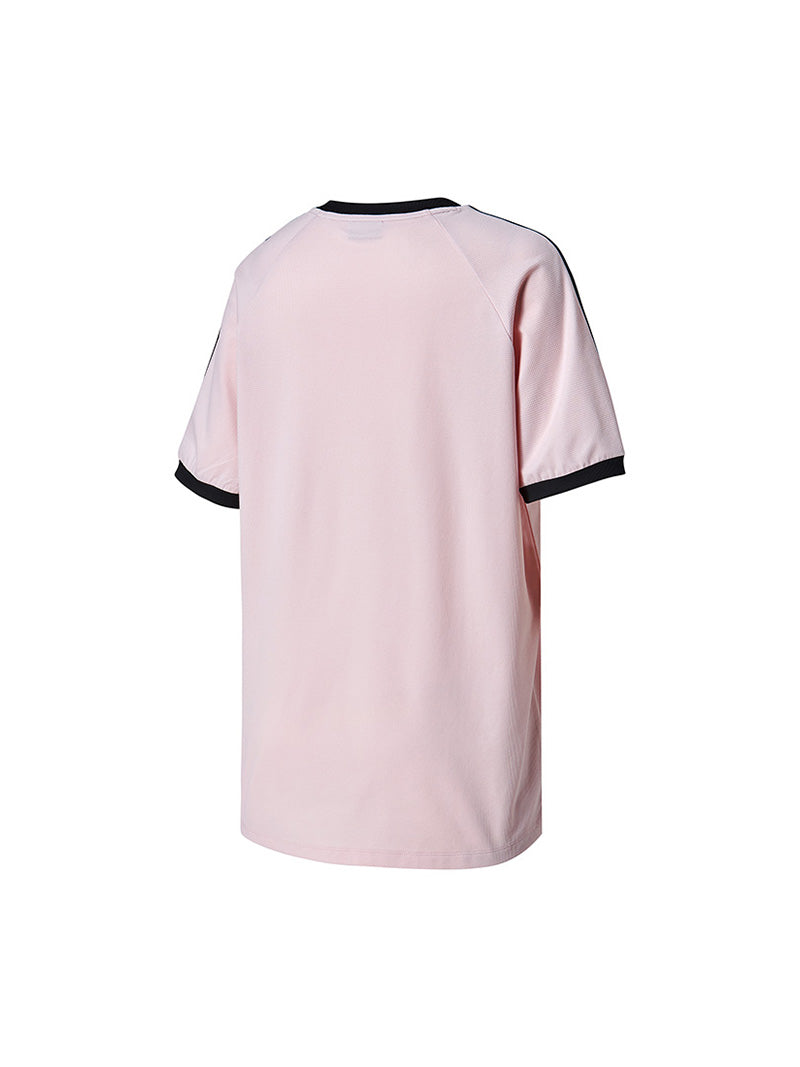 メッシュ 配色ライン ルーズフィット 半袖