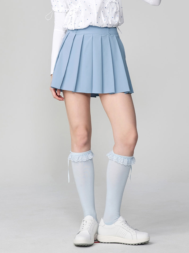 ドットベルト付き プリーツスカート
