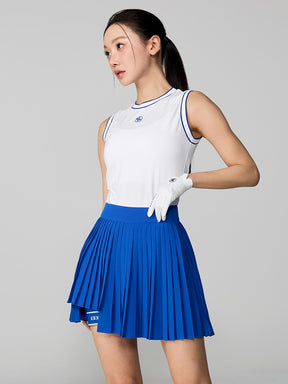 アシンメトリー ロゴポイント プリーツスカート
