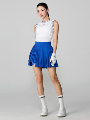 アシンメトリー ロゴポイント プリーツスカート