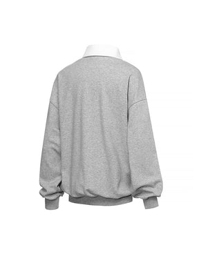 バイカラー 襟付き ルーズフィット スウェット