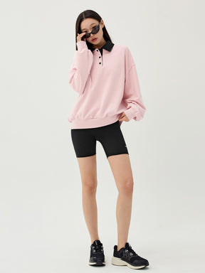 バイカラー 襟付き ルーズフィット スウェット