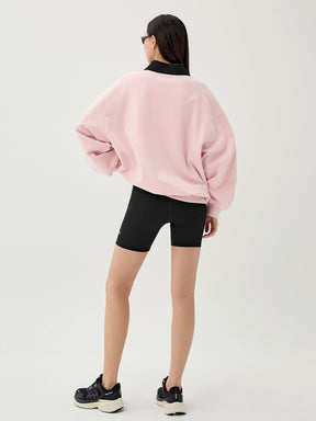 バイカラー 襟付き ルーズフィット スウェット