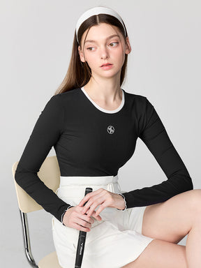 リブ配色ライン 長袖