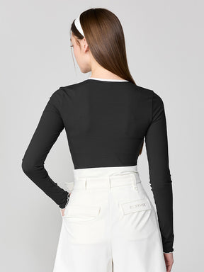 リブ配色ライン 長袖